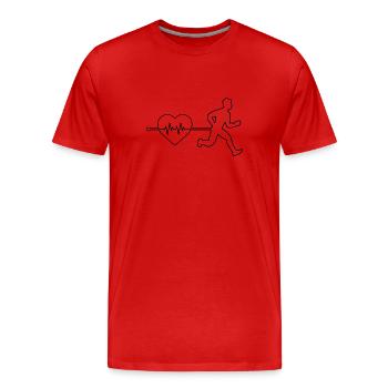 Jogging heartbeat - Men's Premium Organic T-Shirt - red - Front - Damien (186cm)