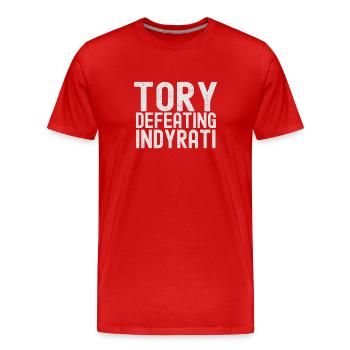 Funny Tory Defeating IndyRati Scottish Anti-Tory - Men's Premium Organic T-Shirt - red - Front - Damien (186cm)