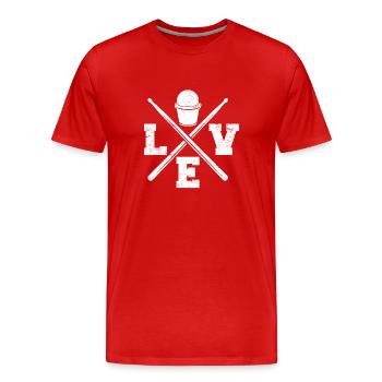 Cardio Drumming Love Fitness Class Gym Workout Exe - Männer Premium Bio T-Shirt - Rot - Vorne - Damien (186cm)