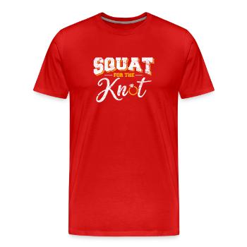 Workout Squat Bride Wedding Prep Cool Fitness Love - Men's Premium Organic T-Shirt - red - Front - Damien (186cm)