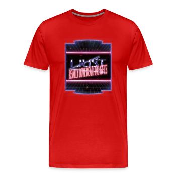 cool funny gym funny quote funny dinosaur moon - Männer Premium Bio T-Shirt - Rot - Vorne - Damien (186cm)