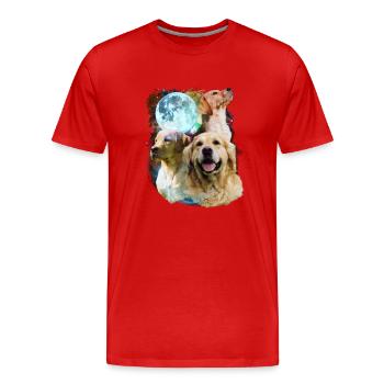 3 Mond Labrador Hund Liebhaber Cool Tier Haustier Neuheit - Männer Premium Bio T-Shirt - Rot - Vorne - Damien (186cm)