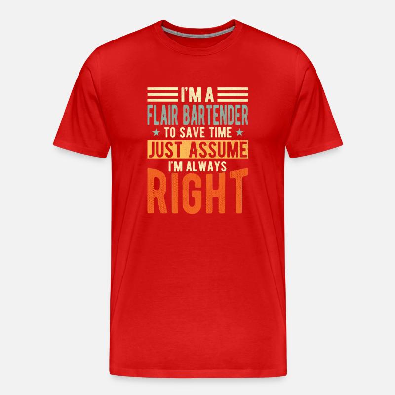 Flair Barkeeper - Männer Premium Bio T-Shirt - Rot