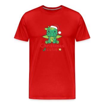 Dragon Noël Dragon Noël Cutie - T-shirt bio Premium Homme - rouge - Devant - Damien (186cm)