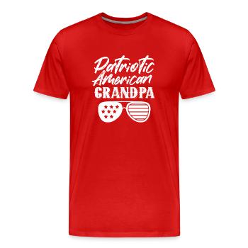 Patriotic American Grandfather Patriot US - Men's Premium Organic T-Shirt - red - Front - Damien (186cm)