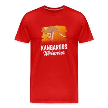Kangourou Chuchoteur Kangourou Kangourou Animal - T-shirt bio Premium Homme - rouge - Devant - Damien (186cm)
