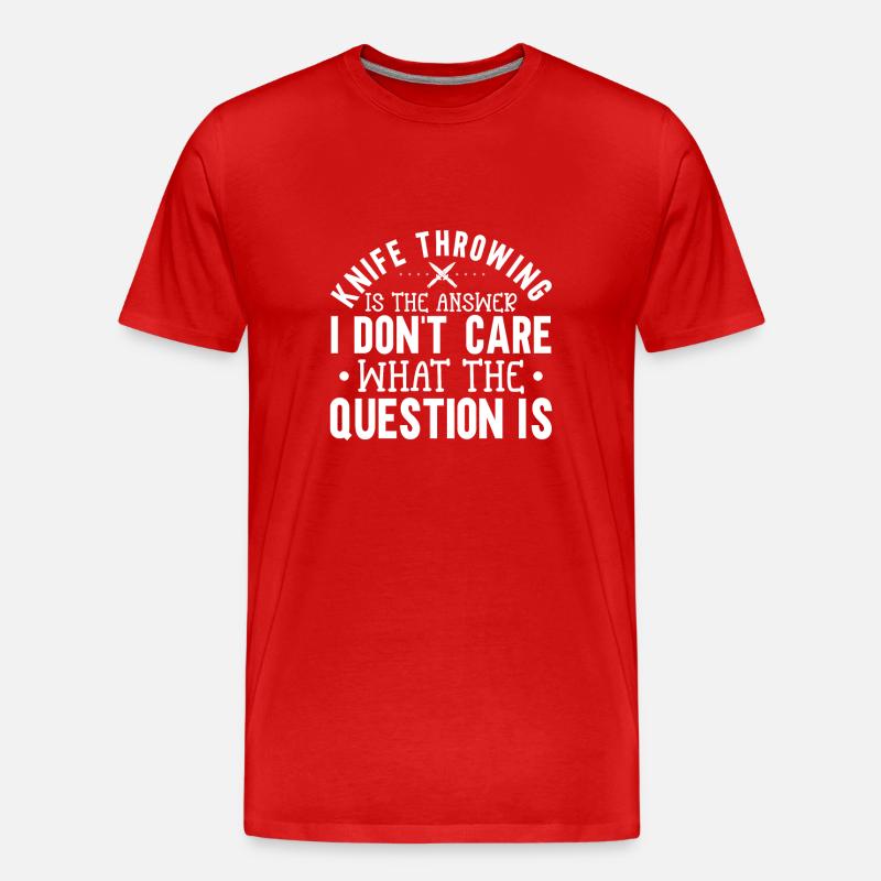 Messerwurfscheibe Geschenk Messerwerfer - Männer Premium Bio T-Shirt - Rot