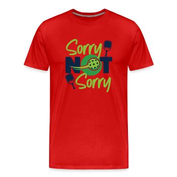 Pickleball désolé pas désolé - T-shirt bio Premium Homme - rouge - Devant - Damien (186cm)