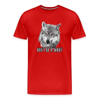 Sei kein Schaf - Männer Premium Bio T-Shirt - Rot - Vorne - Damien (186cm)