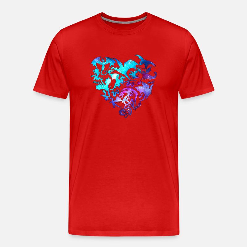 Drachenherz - Männer Premium Bio T-Shirt - Rot