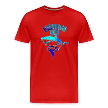 Birthday Boy - Thème Requin - T-shirt bio Premium Homme - rouge - Devant - Damien (186cm)