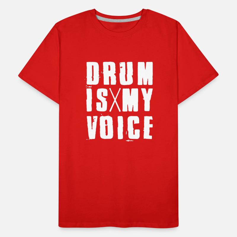 Drum Is My Voice Drumsticks Drummers Gift Idea Männer Premium Bio T-Shirt