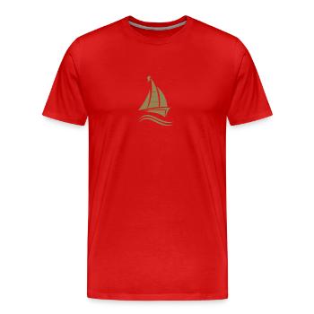 Voilier Licence voile - T-shirt bio Premium Homme - rouge - Devant - Damien (186cm)