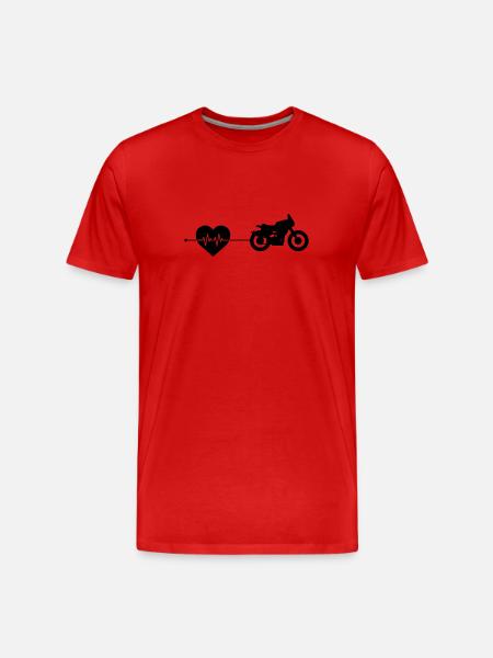 Motorcycle Heartbeat - Men's Premium Organic T-Shirt - red