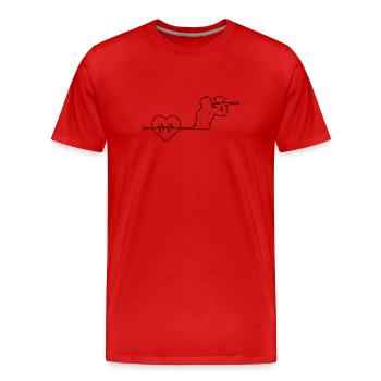 Battement de cœur du paintball - T-shirt bio Premium Homme - rouge - Devant - Damien (186cm)