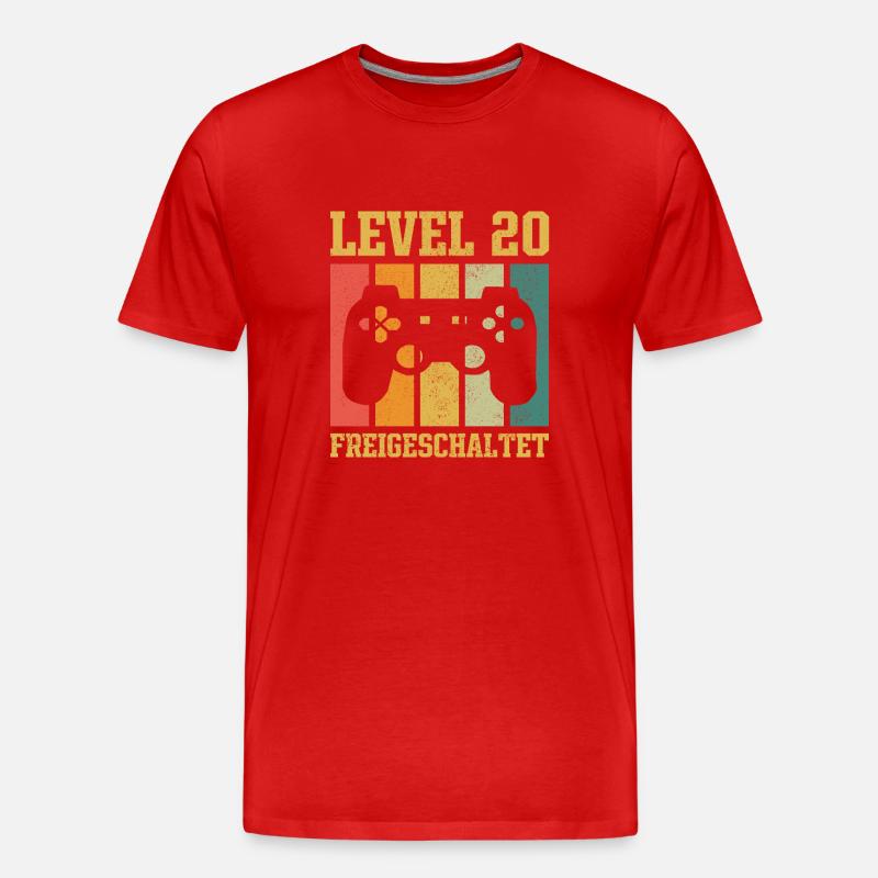 Level 20 freigeschaltet - Männer Premium Bio T-Shirt - Rot