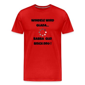 Für schwäbische Eltern - Windel wird Glada - Männer Premium Bio T-Shirt - Rot - Vorne - Damien (186cm)