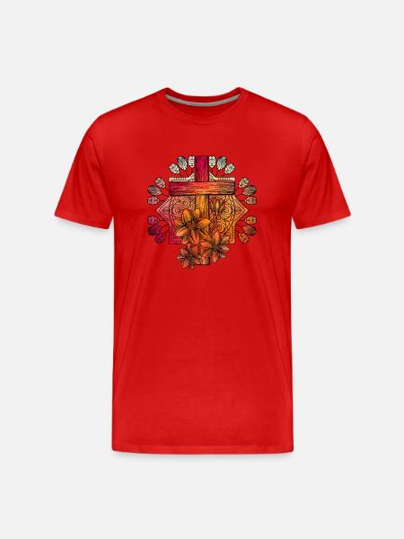 Christianity Cross - Men's Premium Organic T-Shirt - red
