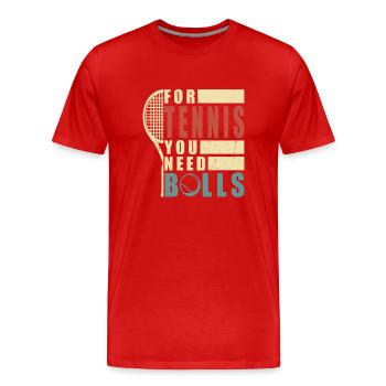 Joueur de tennis Balle de tennis - T-shirt bio Premium Homme - rouge - Devant - Damien (186cm)