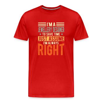 Créateur de bijoux - T-shirt bio Premium Homme - rouge - Devant - Damien (186cm)