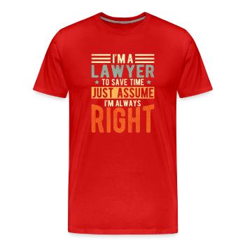 Lawyer - Men's Premium Organic T-Shirt - red - Front - Damien (186cm)