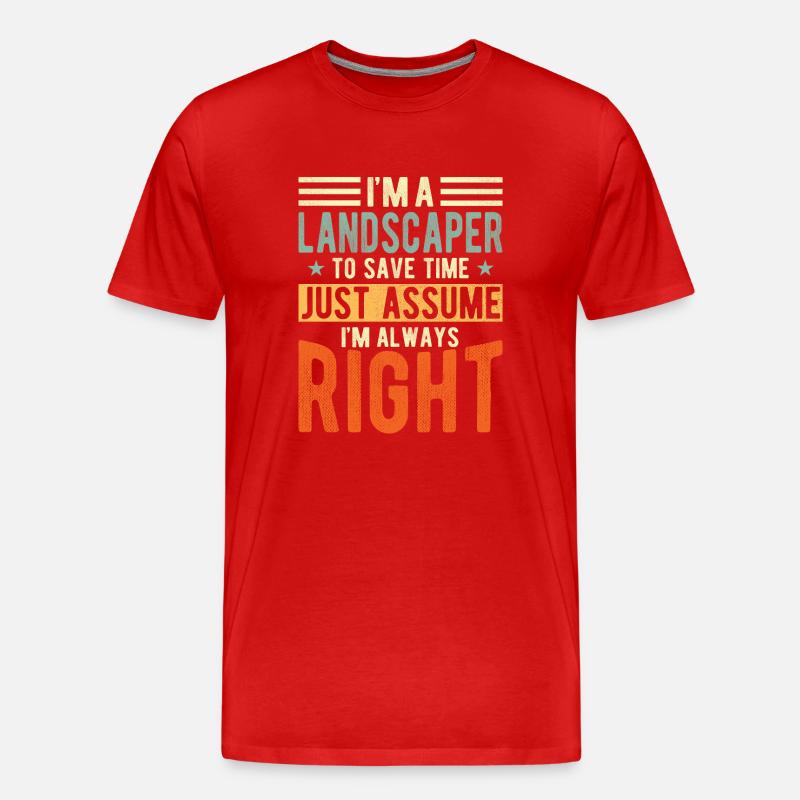 Landschaftsgestalter - Männer Premium Bio T-Shirt - Rot