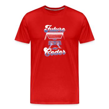 Future Coder Code Programmer Coding - Men's Premium Organic T-Shirt - red - Front - Damien (186cm)