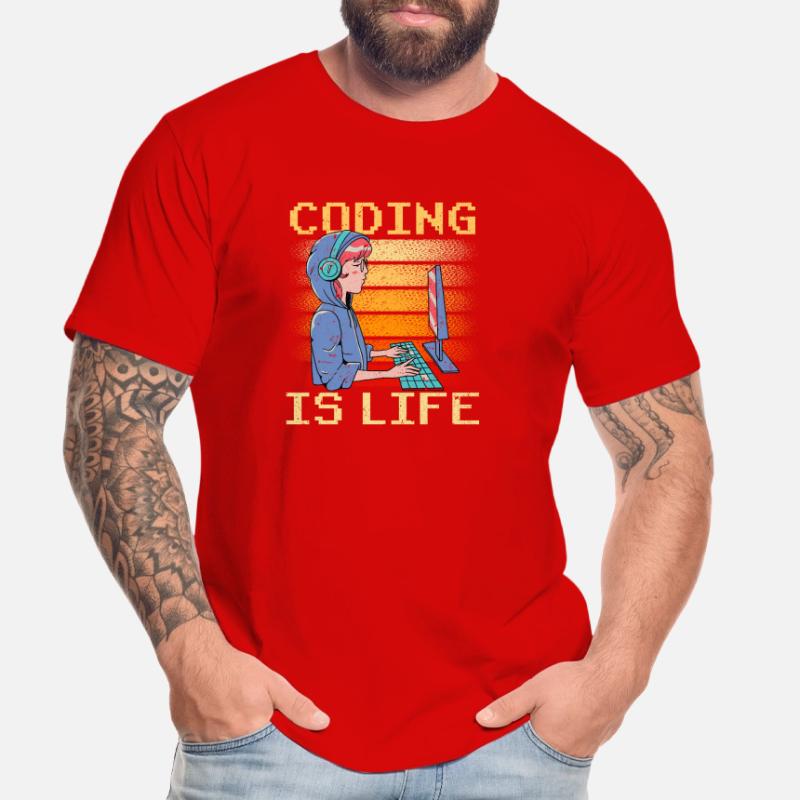 Coding Ist Leben Coder Code Programmierer Männer Premium Bio T-Shirt