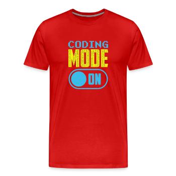 Programmiermodus Ein Coding Coder Programmierer - Männer Premium Bio T-Shirt - Rot - Vorne - Damien (186cm)