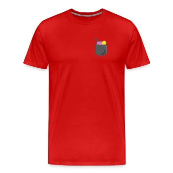 Pickleball Pocket - Männer Premium Bio T-Shirt - Rot - Vorne - Damien (186cm)