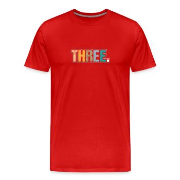 3rd Birthday Kids Toodler Third Birthday - Men's Premium Organic T-Shirt - red - Front - Damien (186cm)