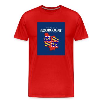 Fier de mes Racines Bourgogne Bleu - T-shirt bio Premium Homme - rouge - Devant - Damien (186cm)