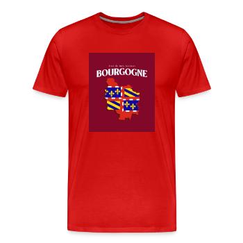 Fier de mes Racines Bourgogne Rouge - T-shirt bio Premium Homme - rouge - Devant - Damien (186cm)