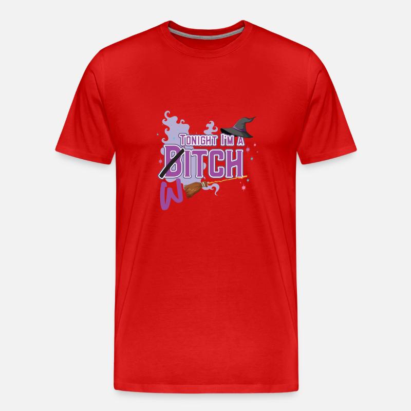 Tonight I M A Witch - Männer Premium Bio T-Shirt - Rot