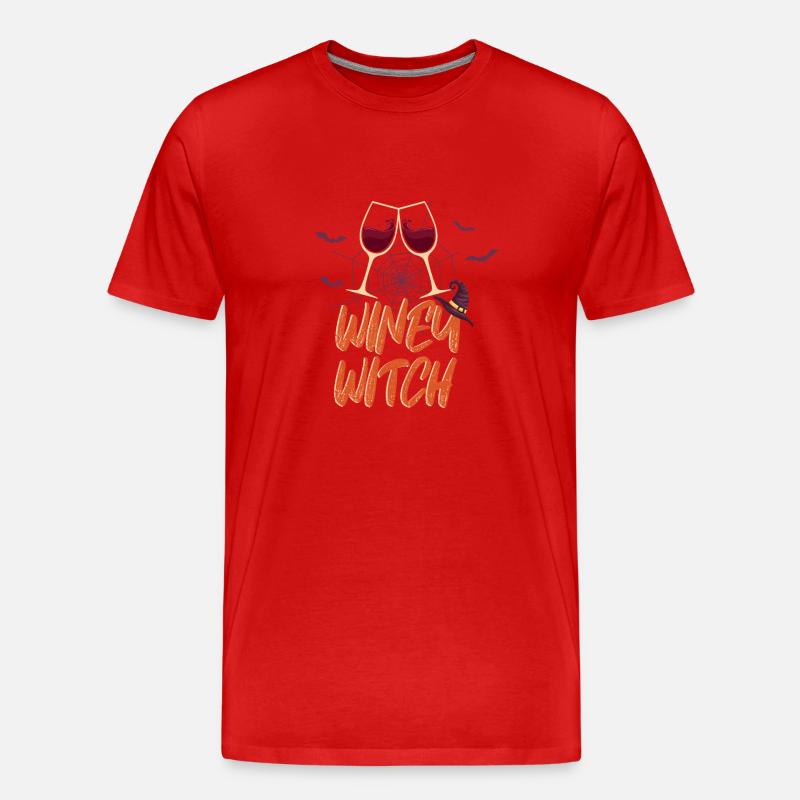 Winey Witch - Männer Premium Bio T-Shirt - Rot