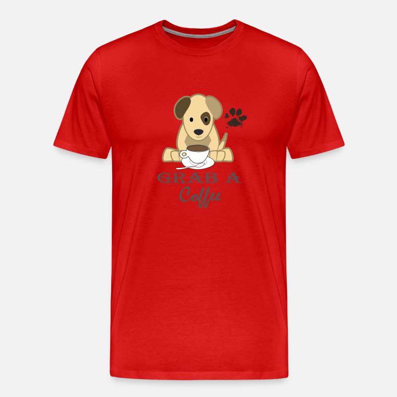 Grab A Coffee - Männer Premium Bio T-Shirt - Rot