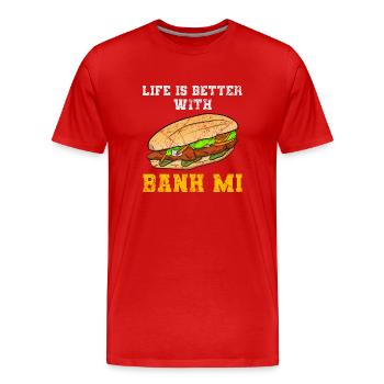 Asian Vietnamese Banh Mi Bread I Gift - Men's Premium Organic T-Shirt - red - Front - Damien (186cm)