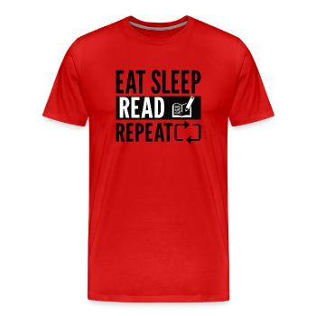 Read books Bookworm - Men's Premium Organic T-Shirt - red - Front - Damien (186cm)