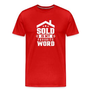 Vendu est mon mot préféré Agent immobilier - T-shirt bio Premium Homme - rouge - Devant - Damien (186cm)