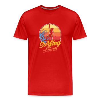Amateurs de surf Planche de surf Surfer Surf - T-shirt bio Premium Homme - rouge - Devant - Damien (186cm)