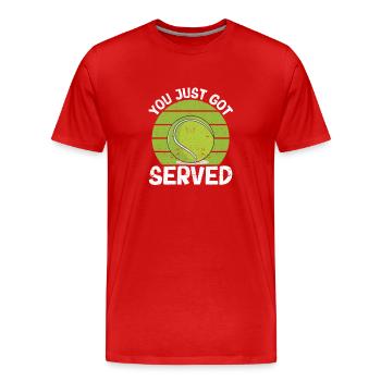 Funny Tennis Player Coach Racket Ball You - Men's Premium Organic T-Shirt - red - Front - Damien (186cm)