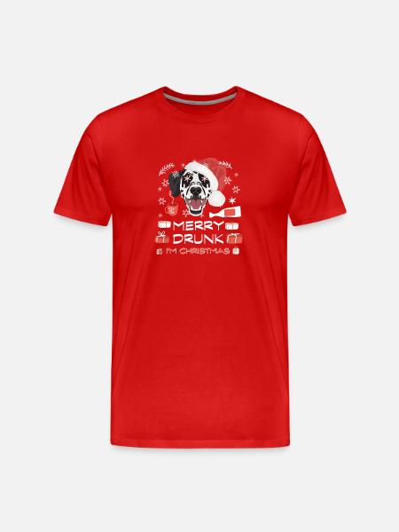 Dalmatiner Weihnachtsmarkt - Männer Premium Bio T-Shirt - Rot
