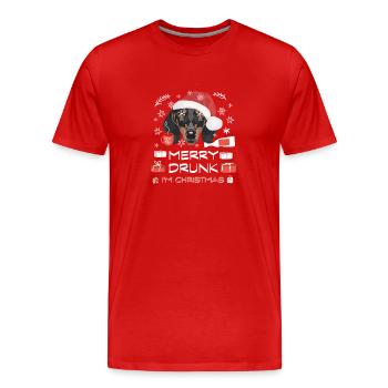 Marché de Noël du teckel - T-shirt bio Premium Homme - rouge - Devant - Damien (186cm)