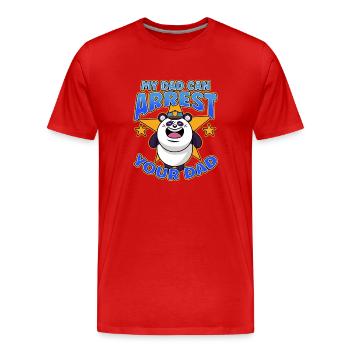 My Dad Can Arrest You Dad - Men's Premium Organic T-Shirt - red - Front - Damien (186cm)