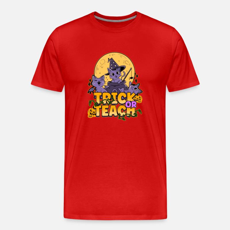 Trick Or Teach - Männer Premium Bio T-Shirt - Rot