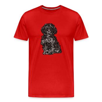 Dog - Men's Premium Organic T-Shirt - red - Front - Damien (186cm)