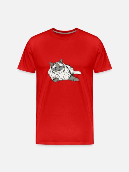 Cat lady - Men's Premium Organic T-Shirt - red