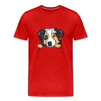 Dog - Men's Premium Organic T-Shirt - red - Front - Damien (186cm)