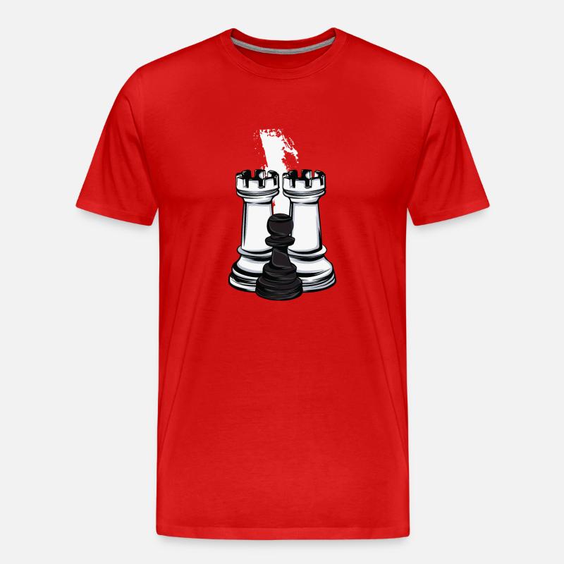 Schach Turm und Bauer - Männer Premium Bio T-Shirt - Rot