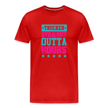 camionneur tout droit sorti - T-shirt bio Premium Homme - rouge - Devant - Damien (186cm)